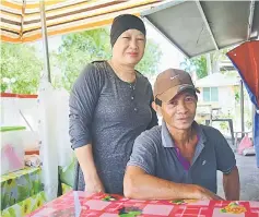  ??  ?? Troki Samlan and his wife Halimah Abdullah.