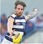  ??  ?? STUNNER Zach Tuohy got a great goal for Geelong