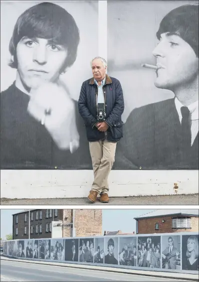  ??  ?? ROCK ’N’ ROLL MEMORIES: Award-winning Yorkshire filmmaker and photograph­er Paul Berriff has worked with Joe Cornish Galleries to create panels to grace the hoardings of Treadmills, the former Northaller­ton prison; images include portraits of The...