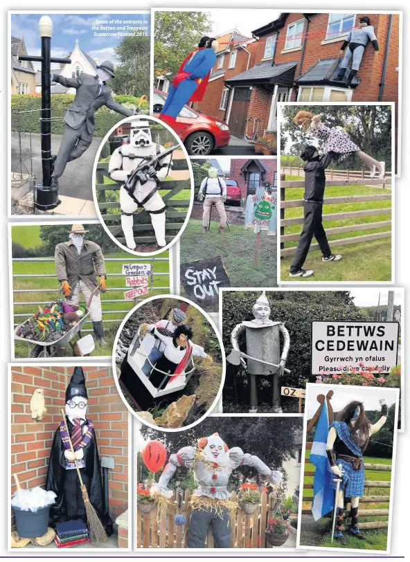  ??  ?? Some of the entrants in the Bettws and Tregynon on Scarecrow Festival 2018 18