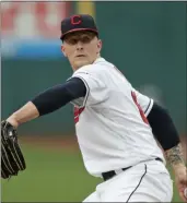  ?? TONY DEJAK — THE ASSOCIATED PRESS ?? Zach Plesac delivers during the first inning against the Red Sox on Aug. 12.