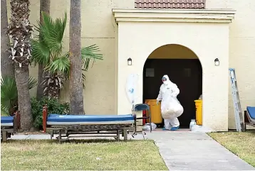  ?? Miguel Roberts/The Brownsvill­e Herald via AP ?? ■ Nursing home beds are seen Tuesday outside Spanish Meadows Nursing Center and Assisted Living in Brownsvill­e, Texas. Gov. Greg Abbott on Monday ordered widespread testing in nursing homes.