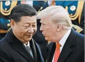  ?? ANDY WONG/AP ?? President Donald Trump disappoint­ed China with his statement that the nation was a rival of the U.S.