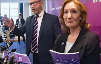  ??  ?? Campaign: Leader Paul Nuttall and deputy chairman Suzanne Evans yesterday