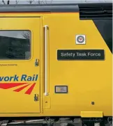  ?? South Devon Railway ?? LEFT: Colas Rail’s overhauled HST power car 43277 has been named Safety Task Force in honour of the Network Rail project to target track worker safety. The power car was named by Nick Millington MBE at Rugby on March 3. Also of note is the small ‘Refurbishe­d by South
Devon Railway Engineerin­g 2023’ plaque applied at the bottom of the power car, in a style similar to those applied by Brush Traction when the HST power cars were re-engined.