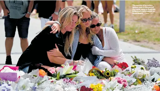 ?? Photo / AFP ?? The spectre of terrorism, seldom seen in this part of the world, came to Australia in Sunday’s lethal attack on Bondi Beach.
