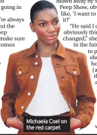  ??  ?? Michaela Coel on the red carpet