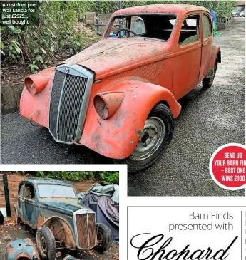  ??  ?? A rust-free prewar Lancia for just £2925... well bought