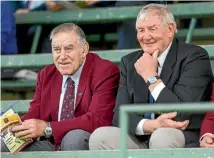  ?? GETTY IMAGES ?? Brian Lochore, right, with fellow legend Colin Meads during the Lochore Cup final in Te Kuiti last year.