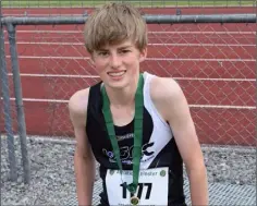  ??  ?? Myles Hewlett of United Striders, All-Ireland 1,500m champion.