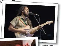  ??  ?? WAIL ON: Josh Barrett at the 2017 Kendal Calling festival and, left, Aston Snr on stage in Miami in 2017