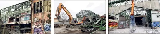  ?? Valérie le Parc) ?? Après le désamianta­ge, il a fallu un mois aux hommes de Genier-Deforge Méditerran­ée pour détruire le bâtiment et en en découper la toiture.(Photos