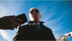  ?? AL DRAGO/THE NEW YORK TIMES ?? President Joe Biden speaks to reporters on the tarmac at Hagerstown Regional Airport in Maryland about the suspected Chinese spy balloon that was shot down.