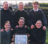  ??  ?? 5th and 6th class girls from Grange National School who raised £105.67 to aid those affected by war in Kosovo, standing l-r: Grace Lombard, Aibhin O’Sullivan and Michelle Clancy; seated l-r: Sally O’Brien, Ann Marie Hutchings and Michelle Kelleher.