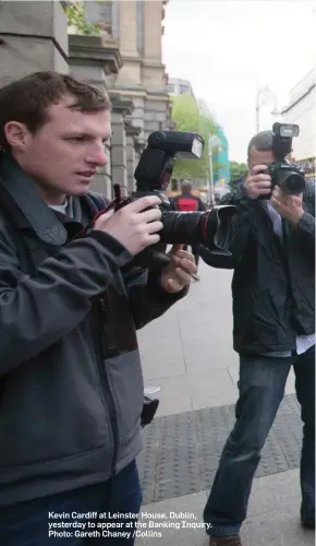  ?? Photo: Gareth Chaney /Collins ?? Kevin Cardiff at Leinster House, Dublin, yesterday to appear at the Banking Inquiry.