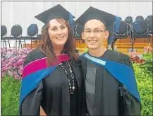  ??  ?? BIRDS OF A FEATHER: Port Elizabeth graduates, mother and son duo Madeleine and Ryno Adlam