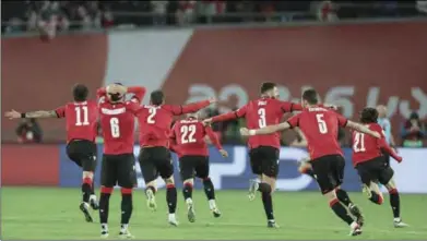  ?? (Pic courtesy: uefa.com) ?? Georgia’s players celebrate winning the UEFA EURO 2024 qualifying play-off final against Greece on Tuesday.