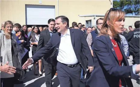  ?? JOE RAEDLE, GETTY IMAGES ?? Presidenti­al candidate U.S. Sen Ted Cruz, R-Texas, attends a rally Wednesday at the Mach Industrial Group in Houston. “Super Tuesday, I believe, will be the single most important day of this entire presidenti­al election,” he said.