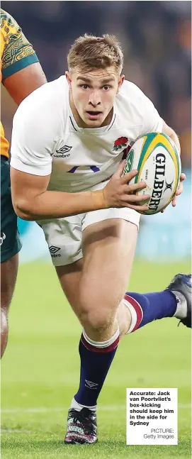  ?? PICTURE: Getty Images ?? Accurate: Jack van Poortvliet’s box-kicking should keep him in the side for Sydney