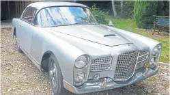  ??  ?? A Facel Vega HK500, above, and a 1959 Facel Vega once owned by actress Ava Gardner, top.