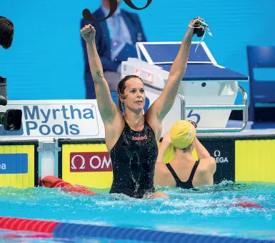  ??  ?? L’impresa
L’oro mondiale nei 200 stile libero, il 14 ottobre dell’anno scorso, è l’ultima grande impresa di Federica Pellegrini