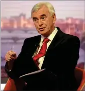  ??  ?? Shadow Chancellor John McDonnell ‘THREAT’: