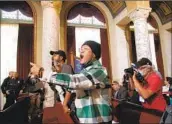  ?? Myung J. Chun Los Angeles Times ?? PROTESTERS sound off on Kevin de León during public comment at Friday’s City Council meeting.