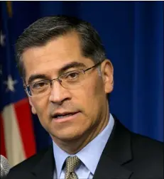  ??  ?? In this Jan. 24 file photo California Attorney General Xavier Becerra talks during a news conference in Sacramento. AP Photo/RIch PedRoncell­I