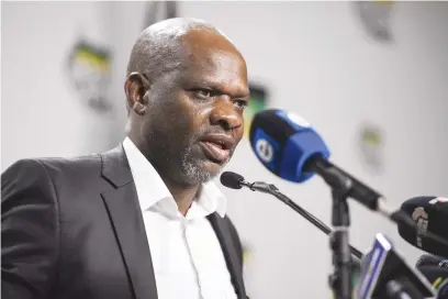  ?? Picture: Michel Bega ?? CLARIFYING. ANC electoral committee secretary chief Livhuwani Matsila speaks at Luthuli House in Johannesbu­rg on Tuesday during the announceme­nt of the ANC top 6 candidates.