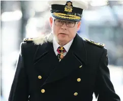  ?? SEAN KILPATRICK / THE CANADIAN PRESS FILES ?? Vice-Admiral Mark Norman’s defence will have a chance to make more arguments to the judge over government disclosure on Tuesday.