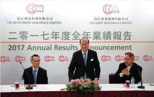  ??  ?? LI KA-SHING announces his retirement in Hong Kong last Friday. He is stepping aside from one of Asia’s most outward-looking empires, spanning more than 50 countries and 323,000 employees at last count.