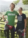  ??  ?? ABOVE Matt with his sister Lucy, whose cancer diagnosis in 2018 prompted him to take on the Lakes challenge and raise money for Macmillan Cancer Support. Lucy joined
Matt to swim the length of Loweswater on day six