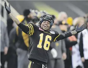  ?? FRANK GUNN/THE CANADIAN PRESS ?? Hamilton Tiger-Cats wide receiver Brandon Banks had four punt-return touchdowns in 2015 and he can make something happen every time he touches the ball.