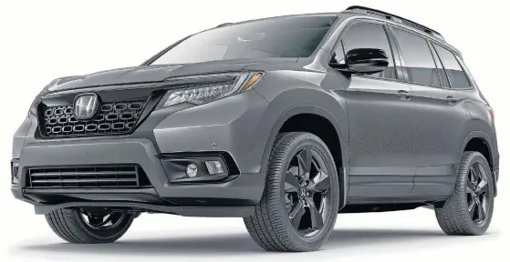  ??  ?? The Honda Passport is powered by a refined, silky-smooth, 3.5-litre, V6 engine that generates up to 280 horsepower and 262 lb.-ft. of torque; it's worked by a nine-speed automatic transmissi­on.