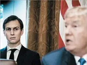  ?? JABIN BOTSFORD/THE WASHINGTON POST ?? Jared Kushner listens as President Donald Trump speaks at a Cabinet meeting on Nov. 1.