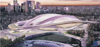  ?? — AFP photo ?? The new National Stadium in Tokyo in this Sept 9, 2013 file artist image.