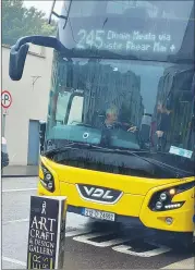  ?? ?? Bus driver Tom O’Dwyer, operating one of the new coaches on the 245 route in Fermoy, pictured on his last shift.