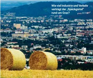  ??  ?? Wie viel Industrie und Verkehr verträgt der „Speckgürte­l“rund um Graz? NESTROY