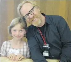  ?? TODD FAMILY ?? Zeph, known at the time as Sylvia, and his idol Adam Savage attend a Maker Faire in 2009.