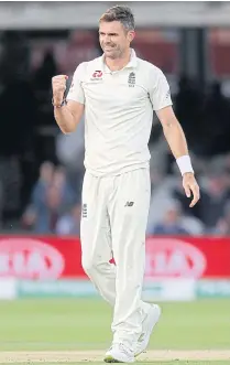  ??  ?? England’s James Anderson celebrates taking the wicket of India’s Kuldeep Yadav during the second day of the second Test at Lord’s.