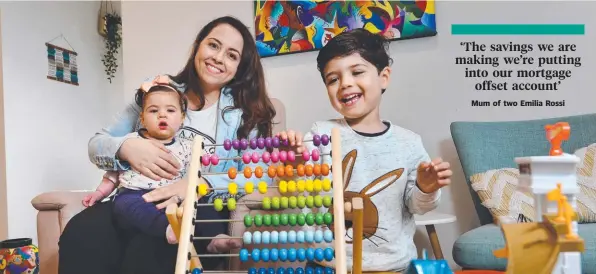  ?? Picture: Nicki Connolly ?? BONUS: Emilia Rossi with children Olympia, 6 months, and Hercule, 2.