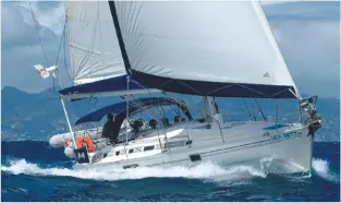  ??  ?? This 1992 Océanis 440 is one of many originally built for The Moorings Caribbean charter fleet. She’s for sale at $89,000 on SailboatLi­stings.com