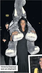  ??  ?? Victoria Ekanoye won an elephant!