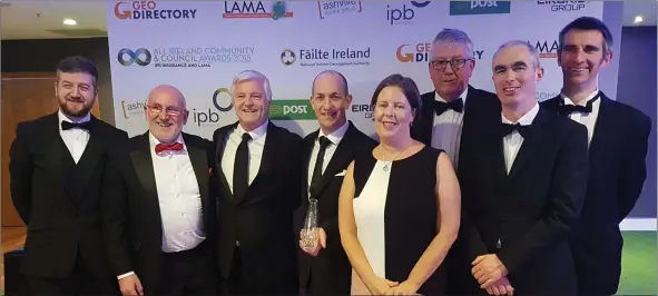  ??  ?? The Wexford table including Creacon Lodge owner Derek O’Neill and business manager Jonathan Keenan at the Local Authority Memebers Associatio­n awards.