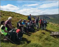  ??  ?? A short rest to view the Camaderry Mine workings.