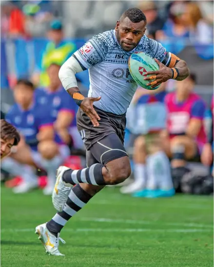  ?? Photo: World Rugby ?? Fiji Airways Fijian 7s rep Asaeli Tuivuaka in action during the 2019-20 World Sevens Serie.