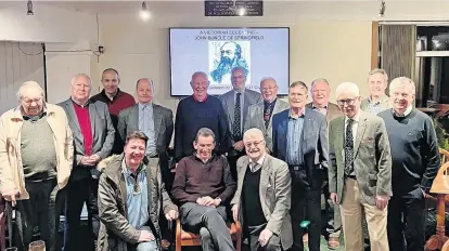  ?? ?? Local historian, author and former teacher, Bruce Jamieson, entertaine­d Linlithgow and District 41 Club members with a well researched and brilliantl­y presented talk about John Buncle of Springfiel­d House, Linlithgow.
He was an eccentric Victorian gentleman who ideas were the scourge of the local council and other fraterniti­es in the town but whose attempts to become a councillor himself never came to fruition.
Buncle, a chemist, ran a tannery and glue works and also set up a successful soap company in the grounds of the then
Springfiel­d House just to the east of where Oracle is situated now.
Jim Hannah gave the vote of thanks, thanking the speaker for his excellent presentati­on and he also thanked the Linlithgow Golf Club for supplying a fine meal.