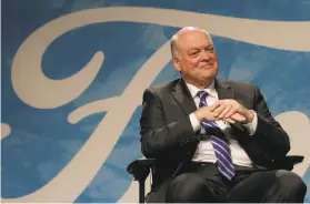  ?? Elaine Cromie / Detroit Free Press ?? Ford CEO Jim Hackett says the company will change as the industry evolves.