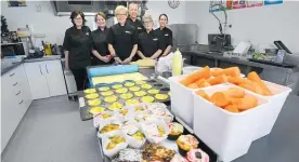  ?? Photo / George Novak ?? Lemongrass Catering staff Amanda Heasman, Lou Stewart, Belinda Lombard, Simon Green, Jenny Cashmore and Nikkie van Wyk.