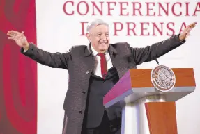  ?? ?? l El presidente Andrés Manuel López Obrador afirmó ayer que la contramarc­ha que encabezará el 27 de noviembre en la Ciudad de México será para festejar los avances de la Cuarta Transforma­ción.